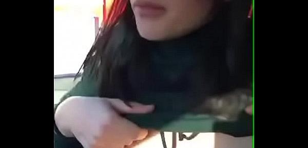 russian girl showing boobs for drivers